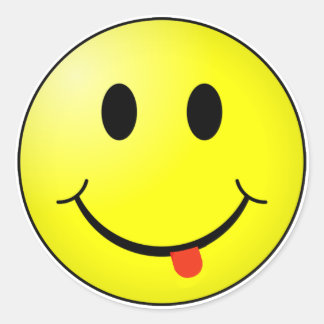 Gekke gezicht ronde sticker