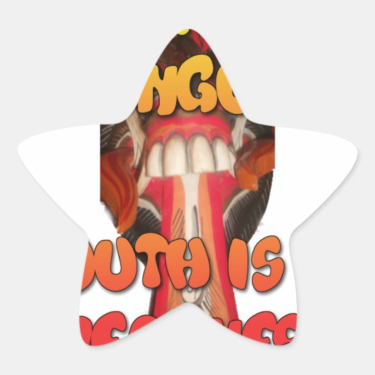 Gekke gezicht: Tongue-Out Expression Humor Ster Sticker (Voorkant)