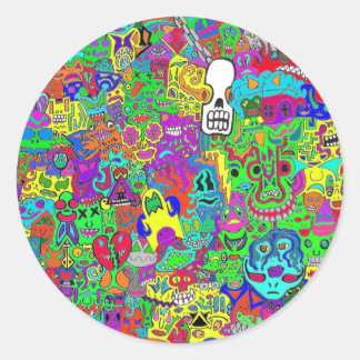 Gekke gezichten ronde sticker