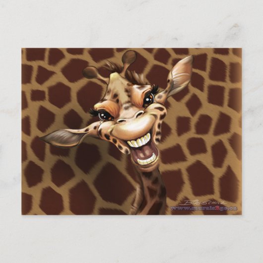 Gekke Giraffe Briefkaart (Voorkant)