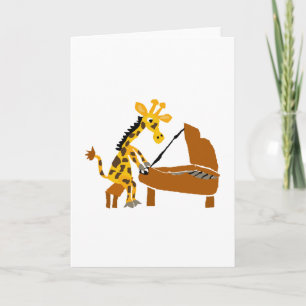 Gekke Giraffe die de piano speelt Kaart