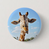 Gekke Giraffe Ronde Button 5,7 Cm (Voorkant)