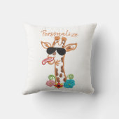 Gekke Giraffe zonnebril Funny Face Sarcastic Kussen (Achterkant)