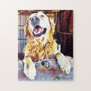 Gekke Golden Retriever foto Legpuzzel