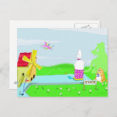 gekke golfkaart briefkaart (Voorkant / Achterkant)