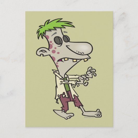 gekke goofy zombie cartoon briefkaart (Voorkant)