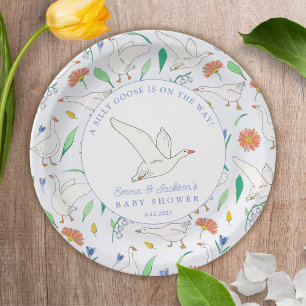 Gekke Goose Baby shower Party Papieren Bordje