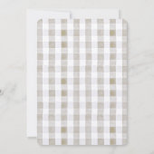 Gekke Goose Beige Gingham Baby shower Kaart (Achterkant)