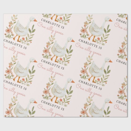 Gekke Goose Birthday Wrapping Paper Cadeaupapier (Vlak)