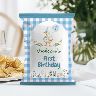 Gekke Goose Blue Balloon Verjaardag Chip Bag Wrapp Flyer
