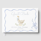 Gekke Goose Blue Bow Baby shower Gastenboek (Voorkant)