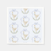 Gekke Goose Blue Bow Crest  baby shower Servet (Voorkant)