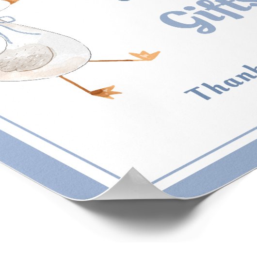 Gekke Goose Blue Boy Verjaardagskaarten en geschen Poster (Hoek)