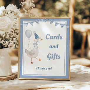 Gekke Goose Blue Boy Verjaardagskaarten en geschen Poster