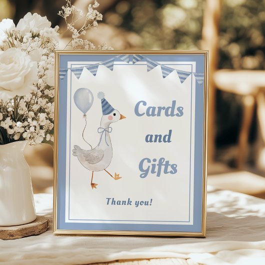 Gekke Goose Blue Boy Verjaardagskaarten en geschen Poster