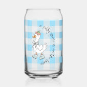 Gekke Goose Blue Gingham Blikvorm Glas (Voorkant)
