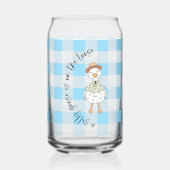 Gekke Goose Blue Gingham Blikvorm Glas (Achterkant)