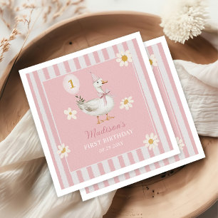 Gekke Goose Daisy Girl 1e verjaardagsfeestje Servet