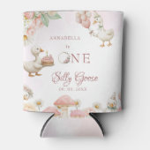 Gekke Goose Flower Garden Mushroom 1e verjaardag Blikjeskoeler (Voorkant)