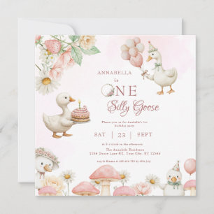 Gekke Goose Flower Garden Mushroom 1e verjaardag Kaart
