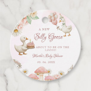 Gekke Goose Flower Garden Mushroom Baby shower Bedankjes Labels