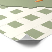 Gekke Goose Gingham Bow Baby shower Poster (Hoek)