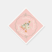 Gekke Goose Gingham Bow Baby shower Servet (Hoek)