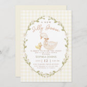 Gekke Goose Gingham Duck Geslacht Neutra Baby show Kaart (Voorkant / Achterkant)