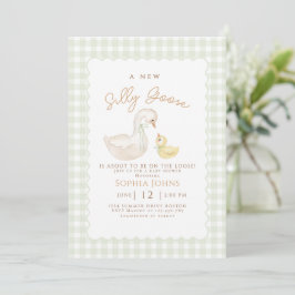 Gekke Goose Gingham Duck Geslacht Neutra Baby show Kaart