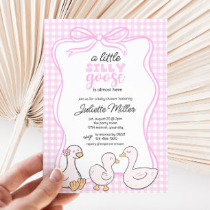 Gekke Goose Gingham Girls Baby shower Kaart