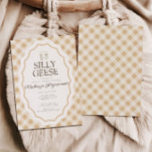 Gekke Goose Gingham Twin Baby shower Uitnodiging