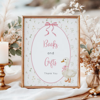 Gekke Goose Girl Baby shower boeken en geschenken Poster