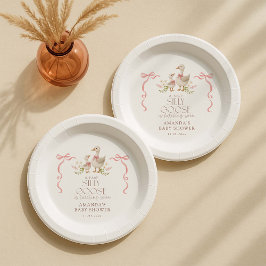 Gekke Goose Girl Baby shower Papieren Bordje