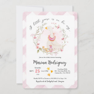 Gekke Goose Girl Baby shower Uitnodigen Kaart