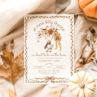 Gekke Goose Herfst Herfst Baby shower Uitnodiging