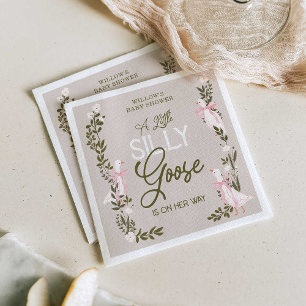 Gekke Goose Pink Bow Girl Baby shower servetten