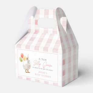 Gekke Goose Pink Gingham Baby shower Bedankdoosjes