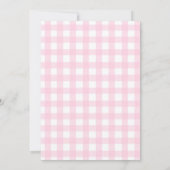 Gekke Goose Pink Gingham Bow Duck Baby shower Kaart (Achterkant)