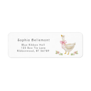Gekke Goose Roze boog baby shower Retour Adres Etiket