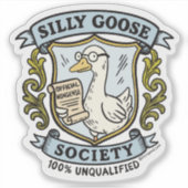 Gekke Goose Society Crest - 100% ongekwalificeerd Sticker (Voorkant)
