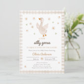 Gekke Goose Spring Boerderij Daisy Gingham Baby sh Kaart (Staand voorkant)