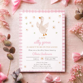 Gekke Goose Spring Daisy Gingham Girl Baby shower Kaart