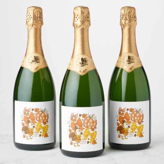 Gekke Goose Thanksgiving Coquette Turkije Sparkling Wijnetiket (Flessen)