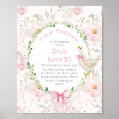 Gekke Goose Time Capsule 1e Verjaardag roze boog Poster (Voorkant)