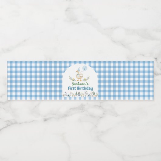 Gekke Goose Verjaardag Party Water Bottle Label Waterfles Etiket (Enkel label)