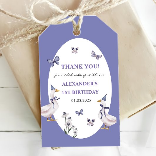 Gekke Goose verjaardagsfeestje Cadeaulabel