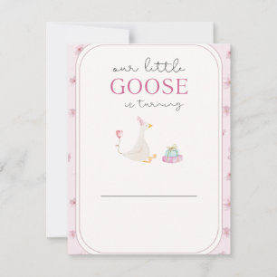 Gekke Goose verjaardagsuitnodiging kinder Feestdagenkaart