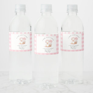 Gekke Goose Waterverf Meisje Baby shower Waterfles Etiket