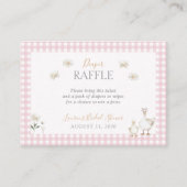 Gekke Goose Whimsical Roze Luier Raffle Shower Informatiekaartje (Voorkant)