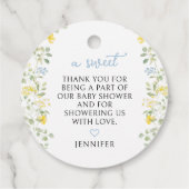 Gekke Goose Wildflower Baby Boy Shower Dank u Bedankjes Labels (Achterkant)